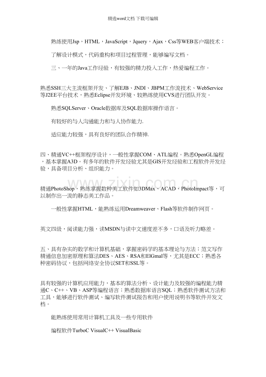 会计的技能专长怎么写｜程序员的技能专长怎么写.docx_第2页
