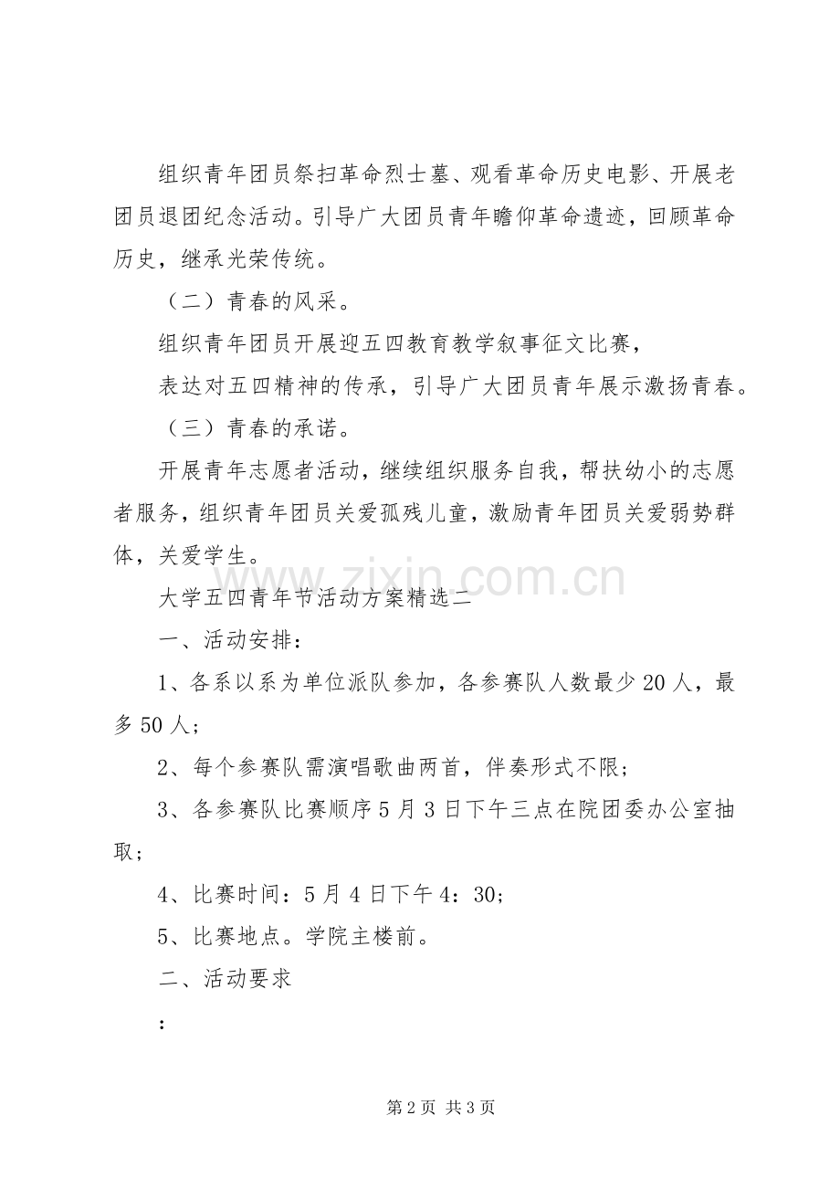 XX年大学五四青年节活动实施方案.docx_第2页