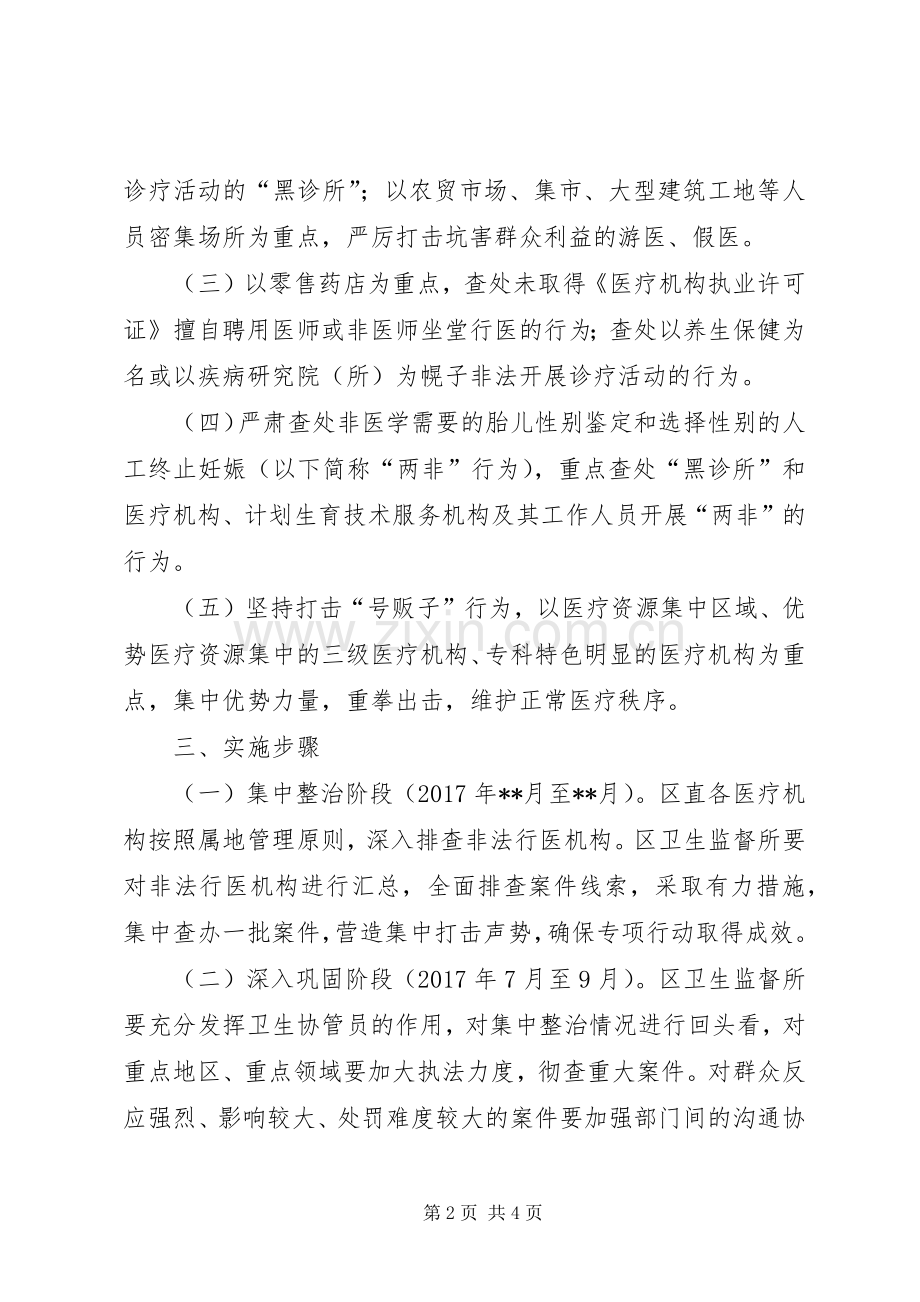 打击非法行医专项行动方案.docx_第2页