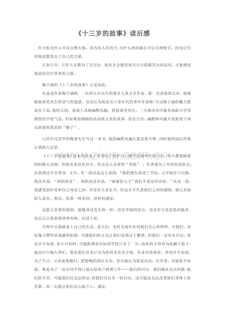 十三岁的故事.doc_第1页