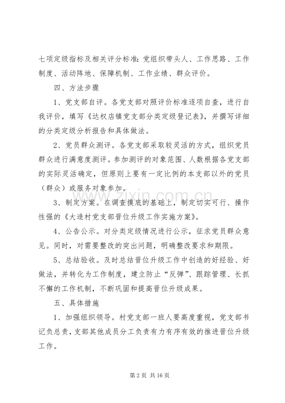 达权店镇大造村党支部晋位升级工作方案专题.docx_第2页