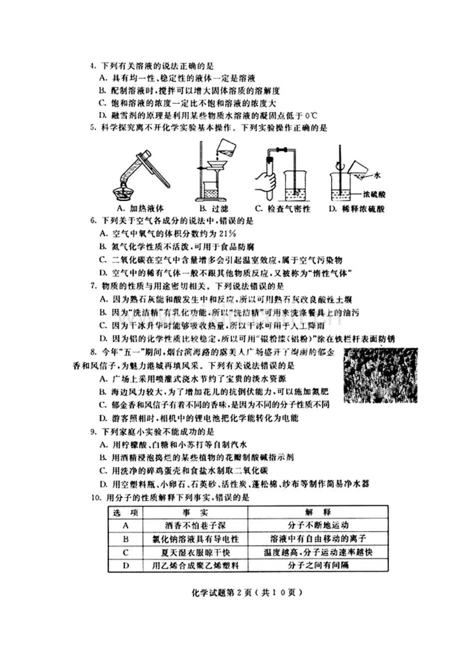 2013年烟台市中考化学真题及答案.doc_第2页