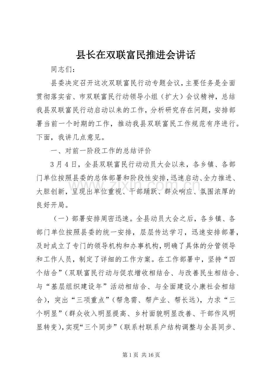 县长在双联富民推进会讲话.docx_第1页