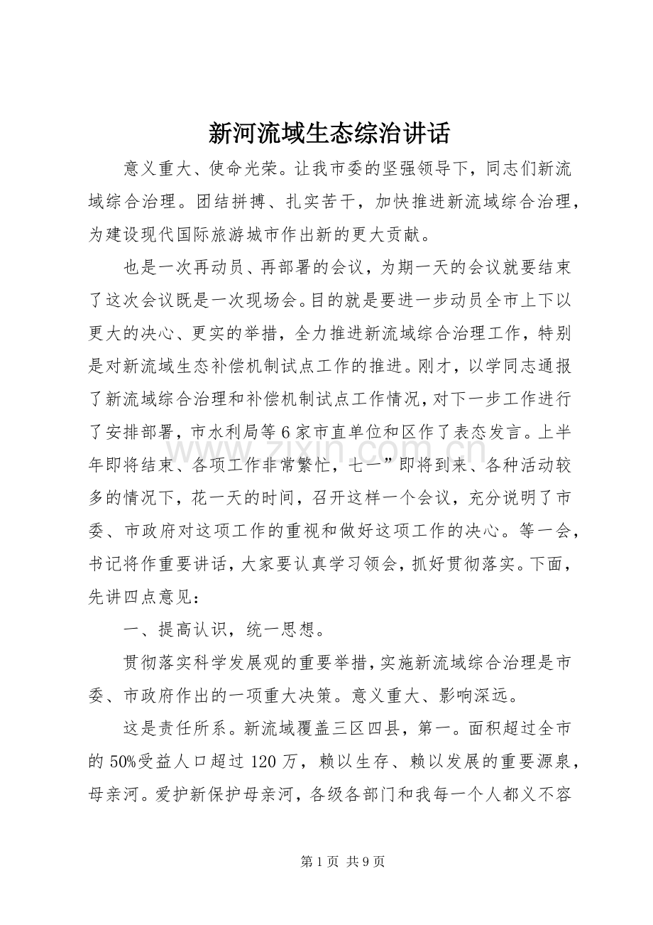 新河流域生态综治讲话.docx_第1页