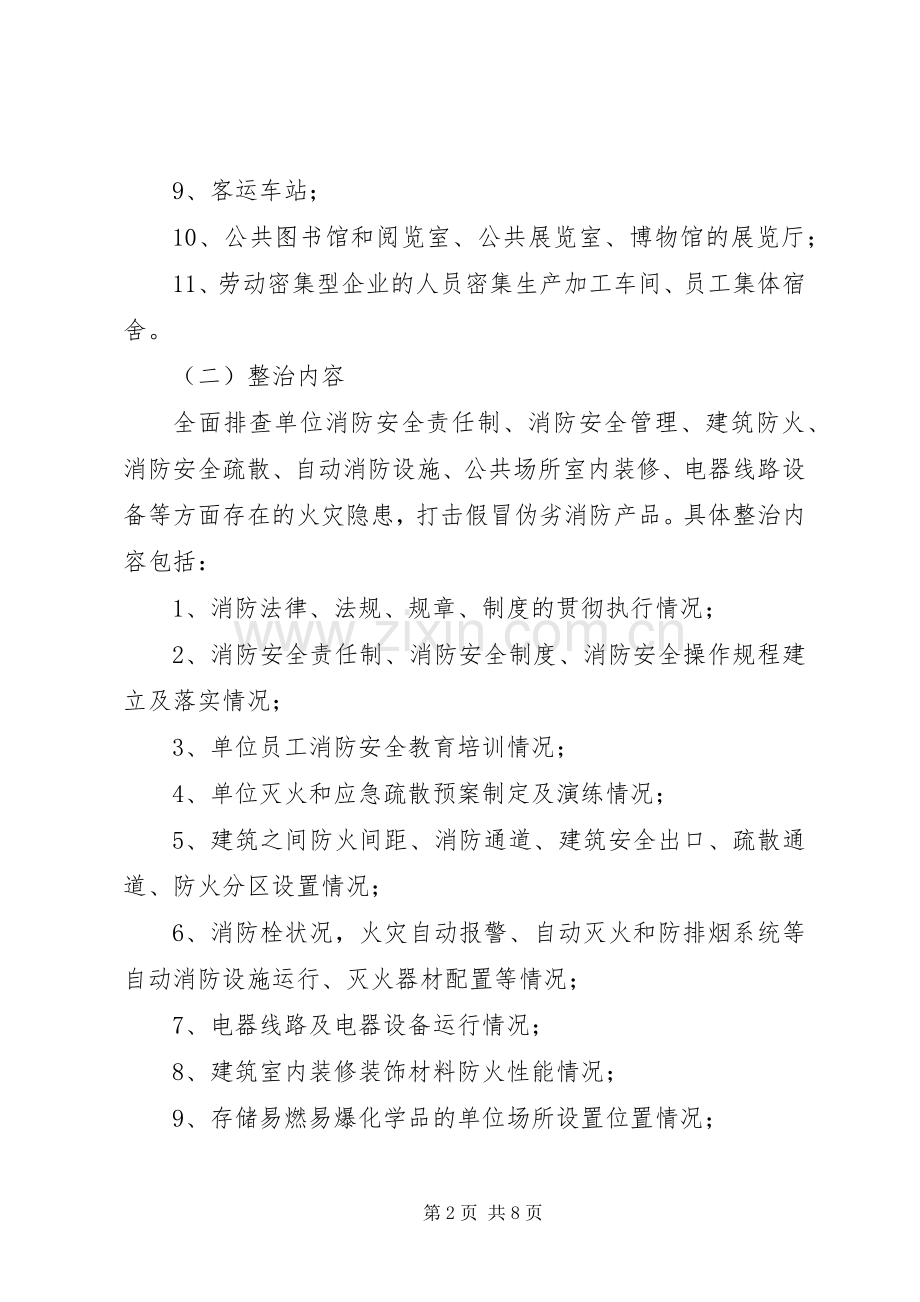 公共聚集场所火灾隐患排查实施方案.docx_第2页