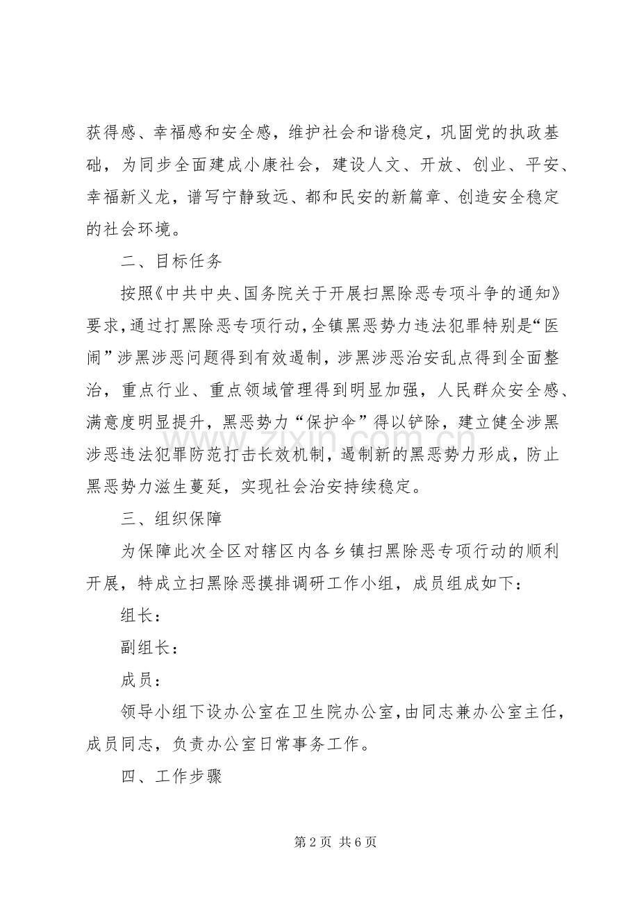 XX卫生院XX年度“扫黑除恶”专项斗争工作方案.docx_第2页