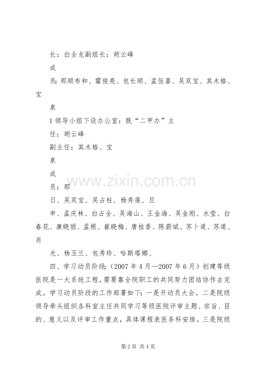 创建二级医院工作方案.docx_第2页