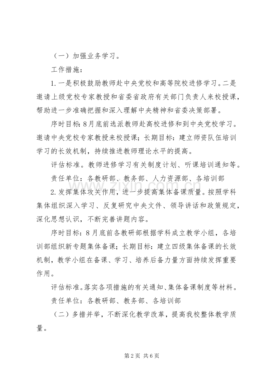 关于开展“打造新时代干部教育培训旗舰”突出问题专项整治的实施方案.docx_第2页