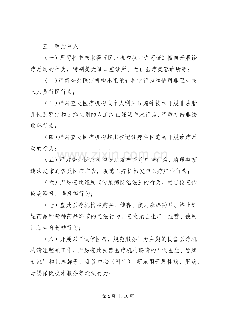 道真自治县整治医疗市场和严厉打击非法行医行动工作实施方案.docx_第2页