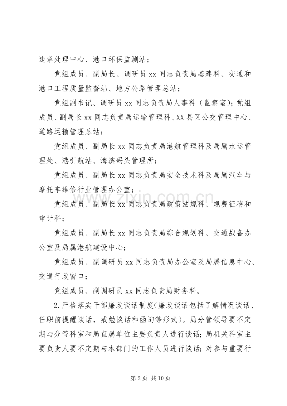 XX市XX局党风廉政建设责任分工实施方案.docx_第2页