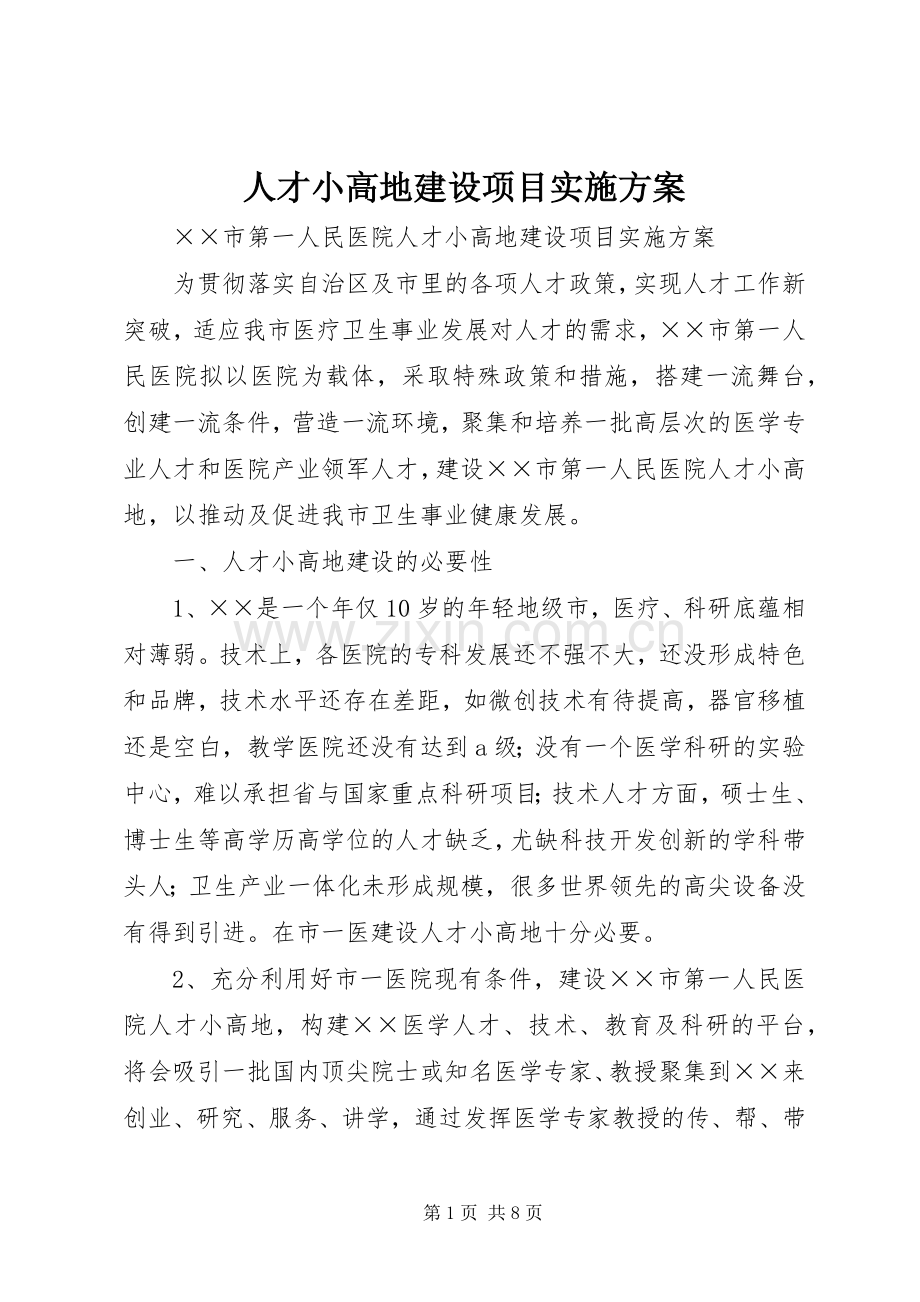 人才小高地建设项目方案.docx_第1页