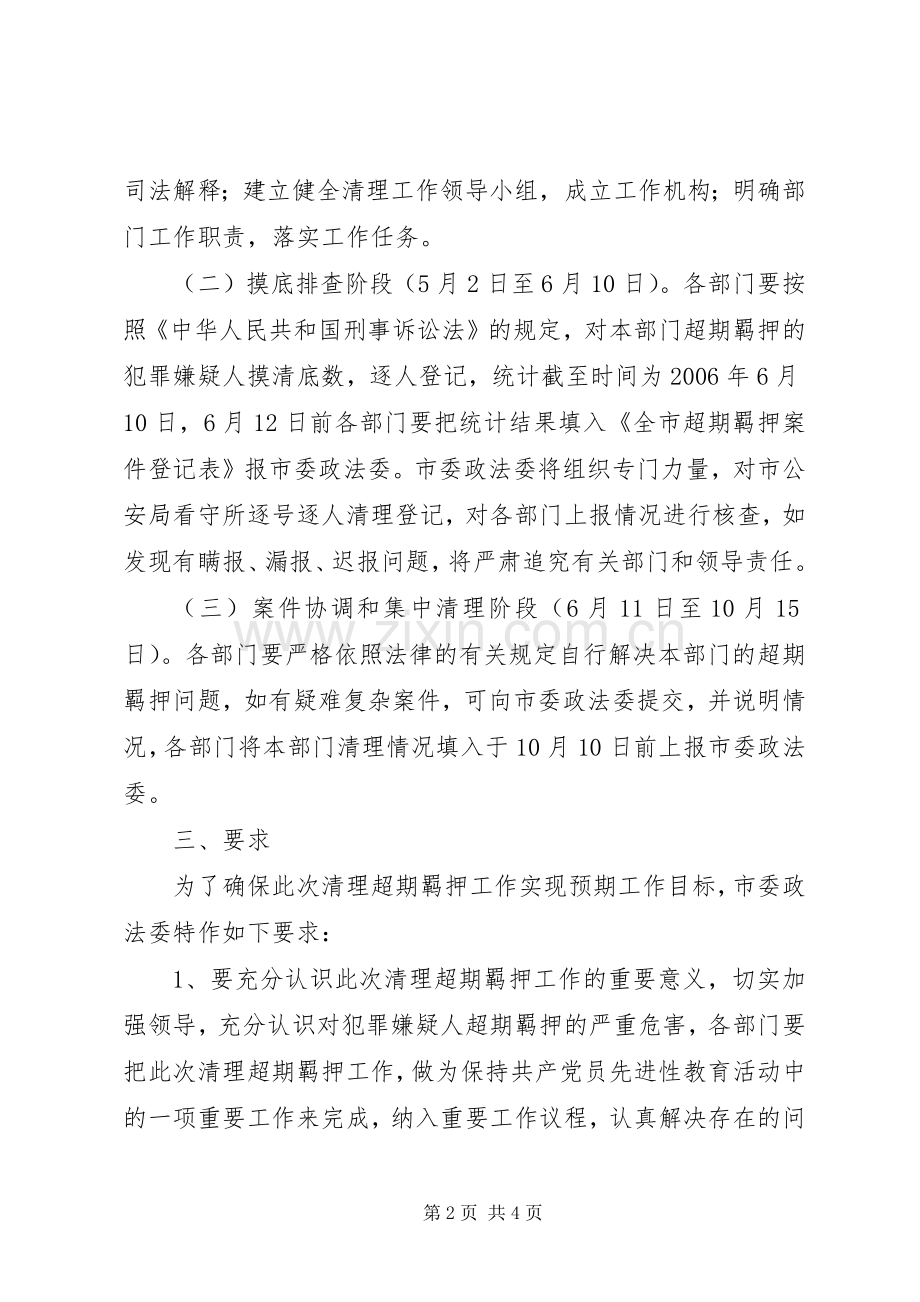 关于集中开展清理超期羁押专项行动的实施方案 .docx_第2页