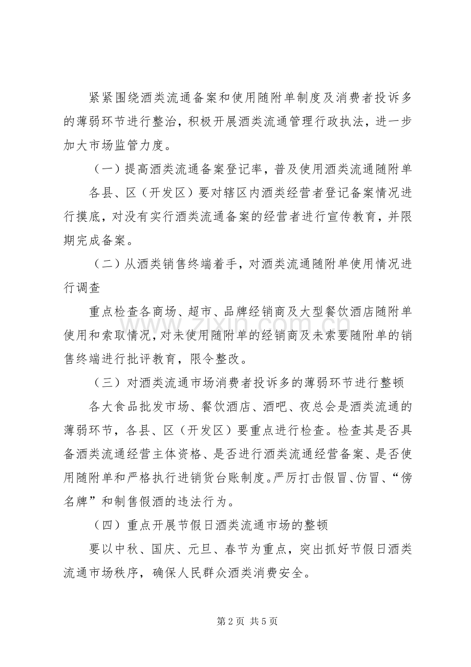 市酒类流通市场整顿实施方案.docx_第2页