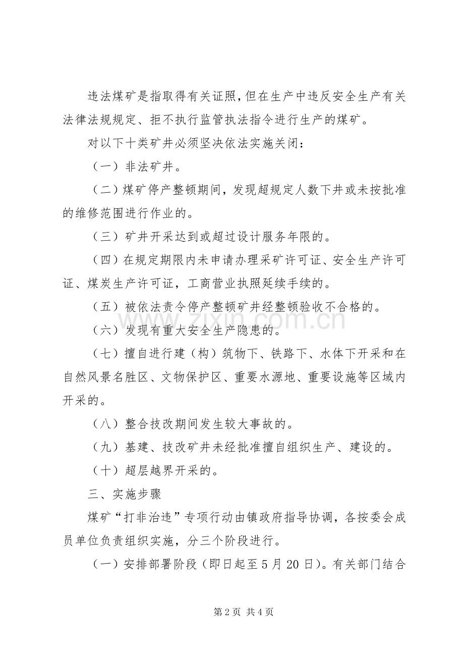 打击煤矿非法违法生产经营行为专项行动方案.docx_第2页
