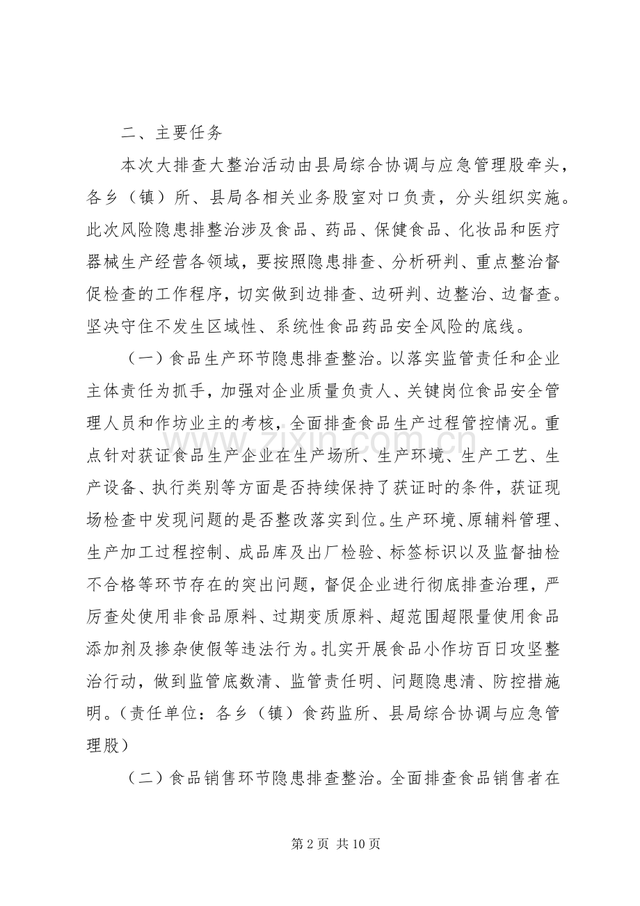 食品药品安全隐患大排查大整治活动方案.docx_第2页
