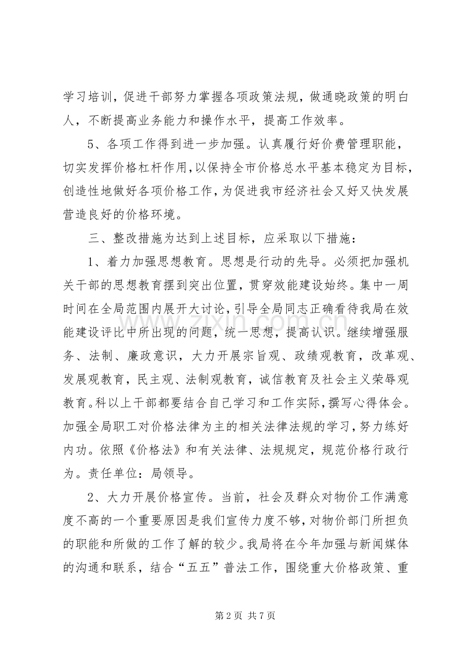 效能建设整改实施方案(物价局XX年) .docx_第2页