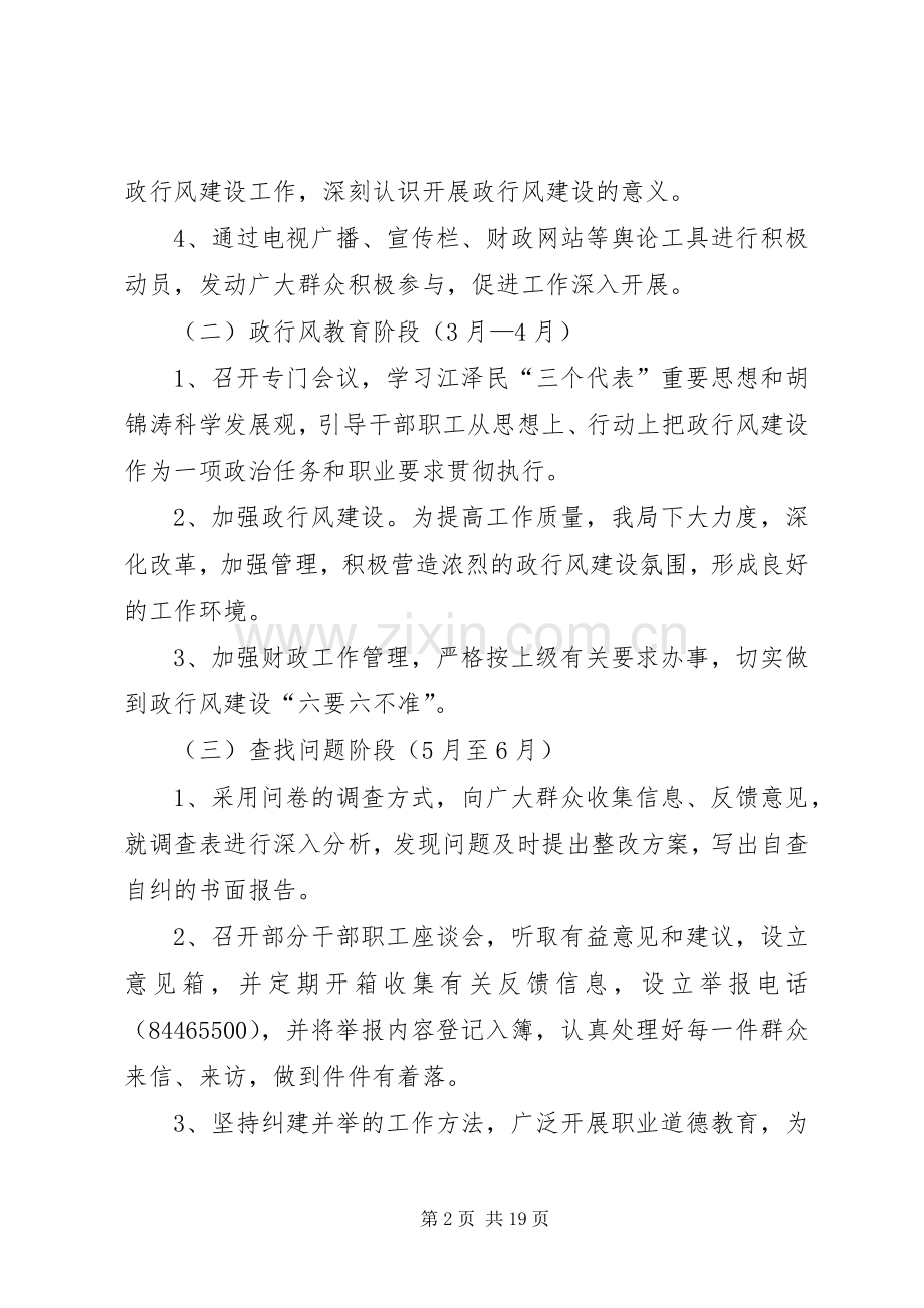 宿豫区财政局政行风建设检查方案.docx_第2页