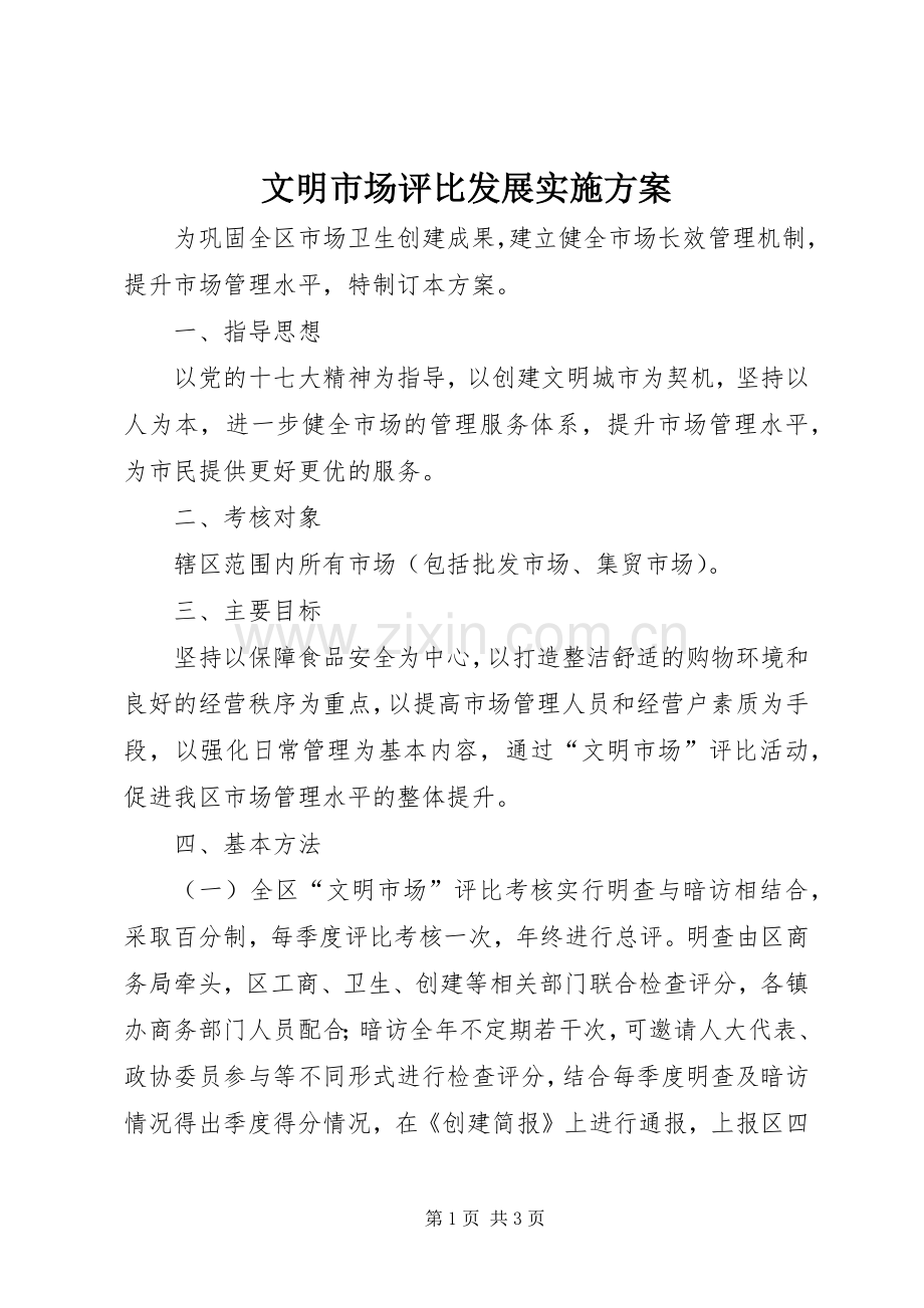 文明市场评比发展方案.docx_第1页