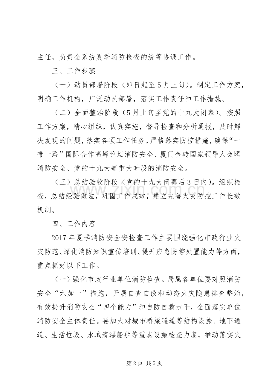 市政园林管理局XX年夏季消防检查工作实施方案 .docx_第2页