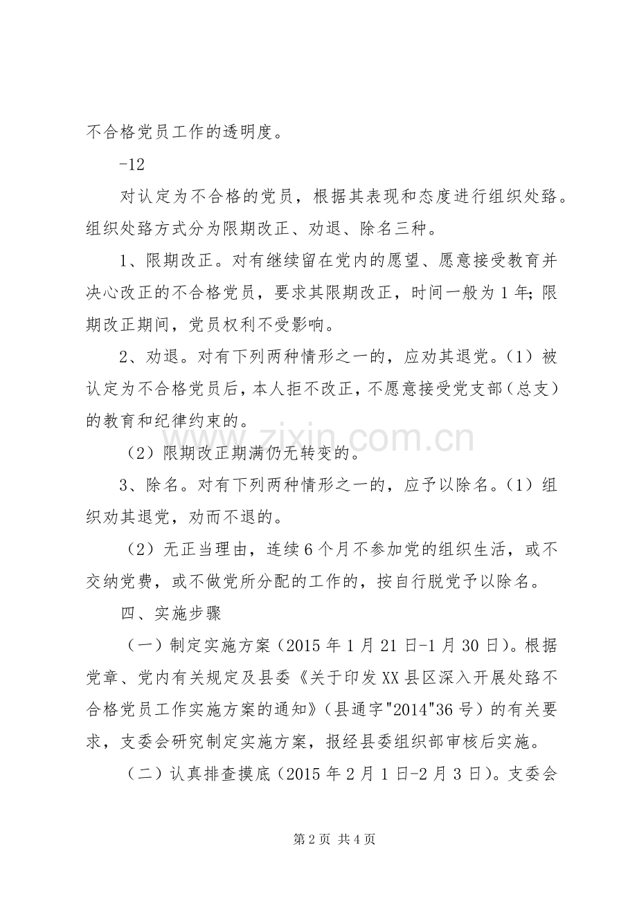 XX镇处置不合格党员实施方案(定) .docx_第2页