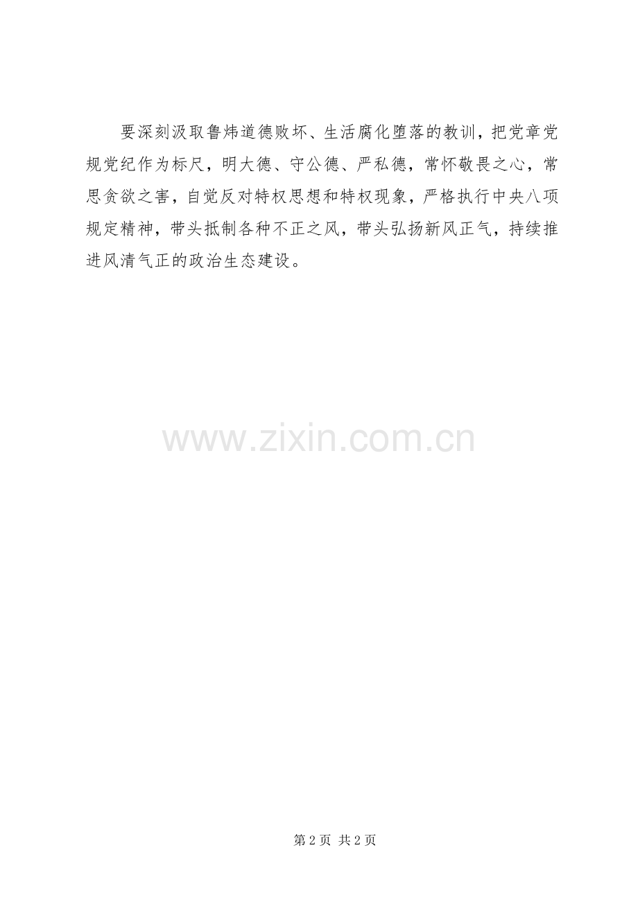 以鲁炜为反面典型开展警示教育的研讨发言稿.docx_第2页