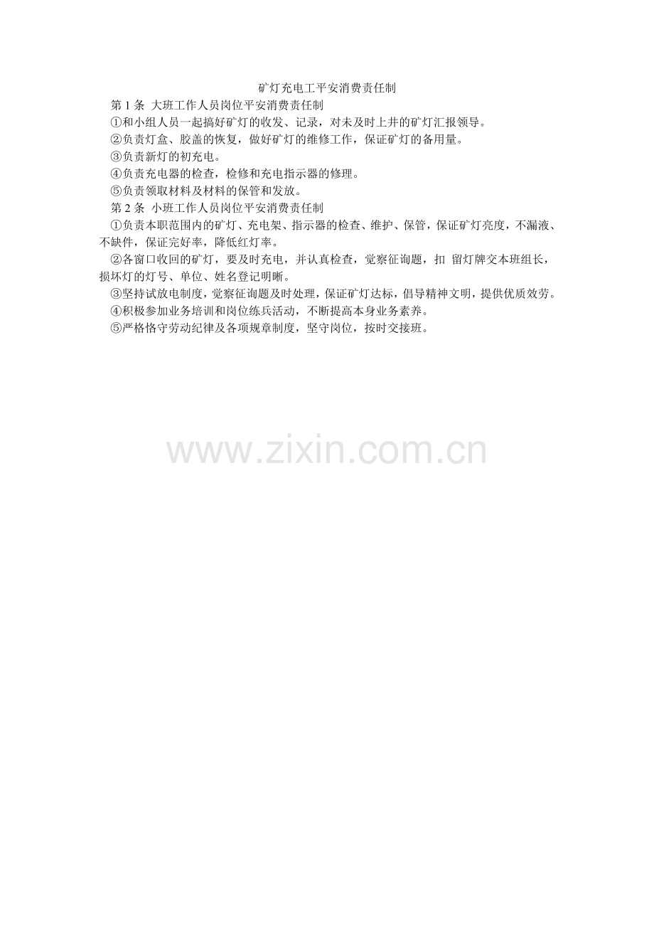 矿灯充电工安全生产责任制.doc_第1页