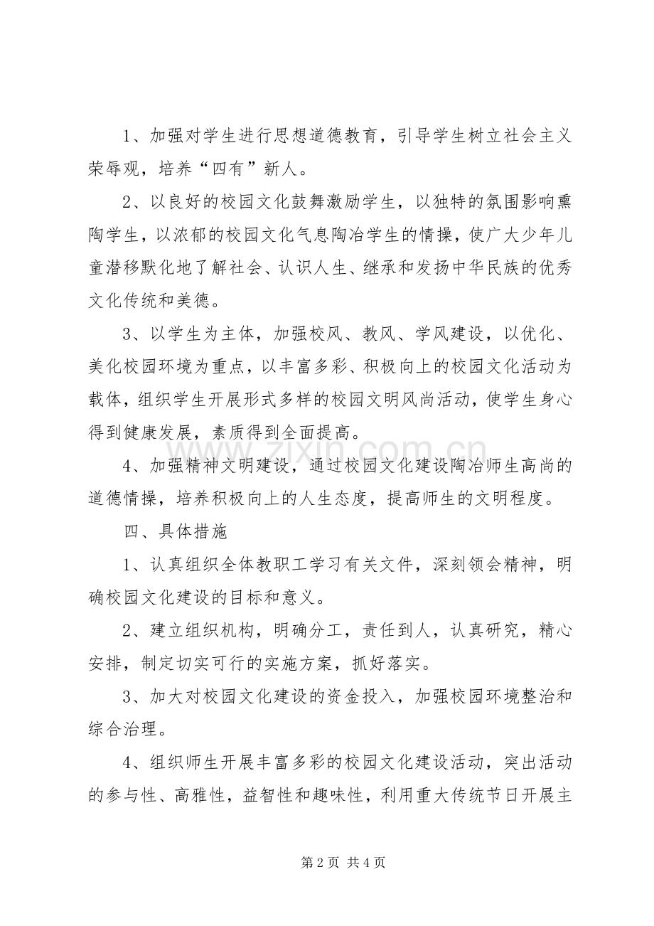 学校园文化建设实施方案(定稿)XX年年2月24日 (3).docx_第2页