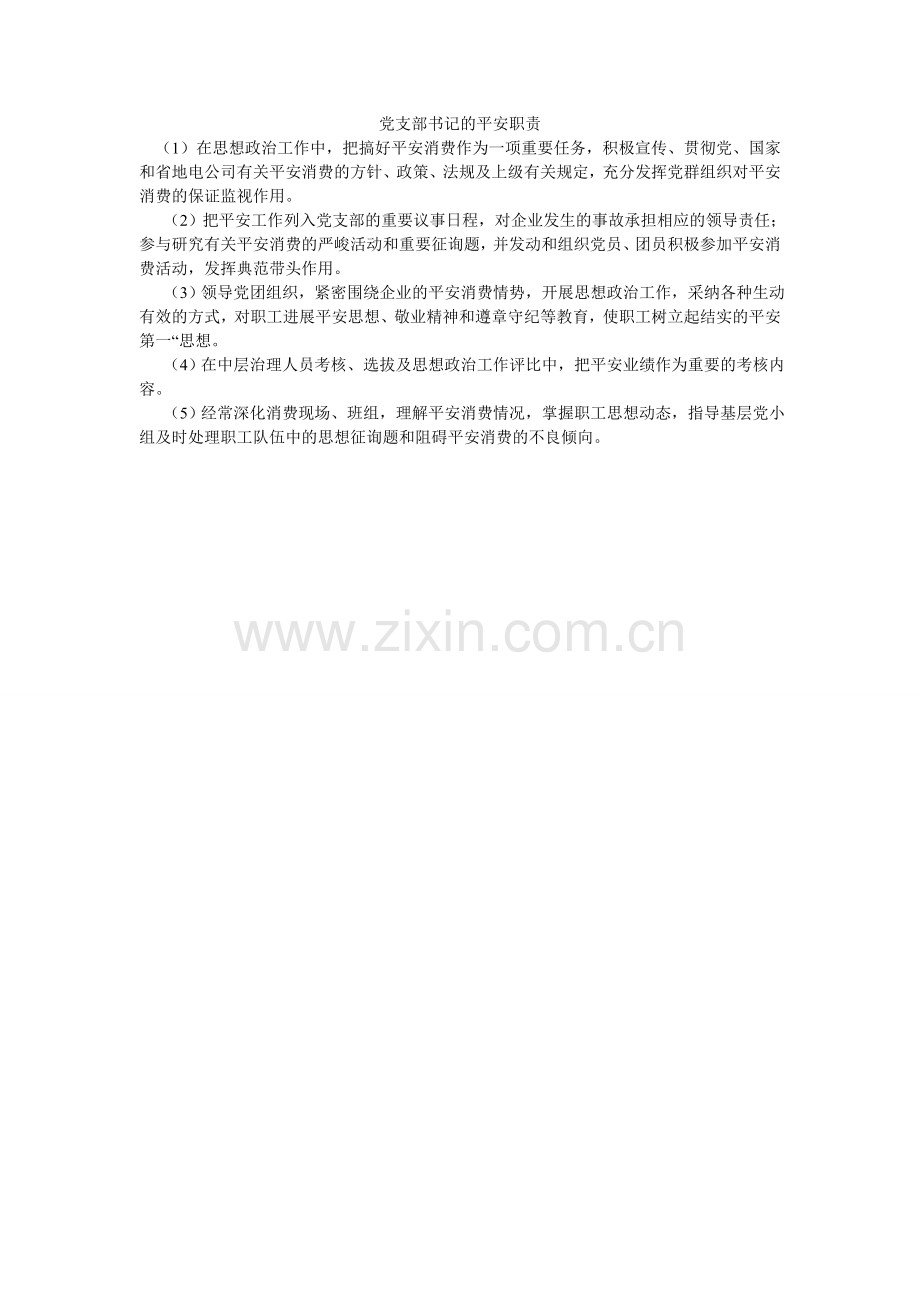 党支部书记的安全职责.doc_第1页