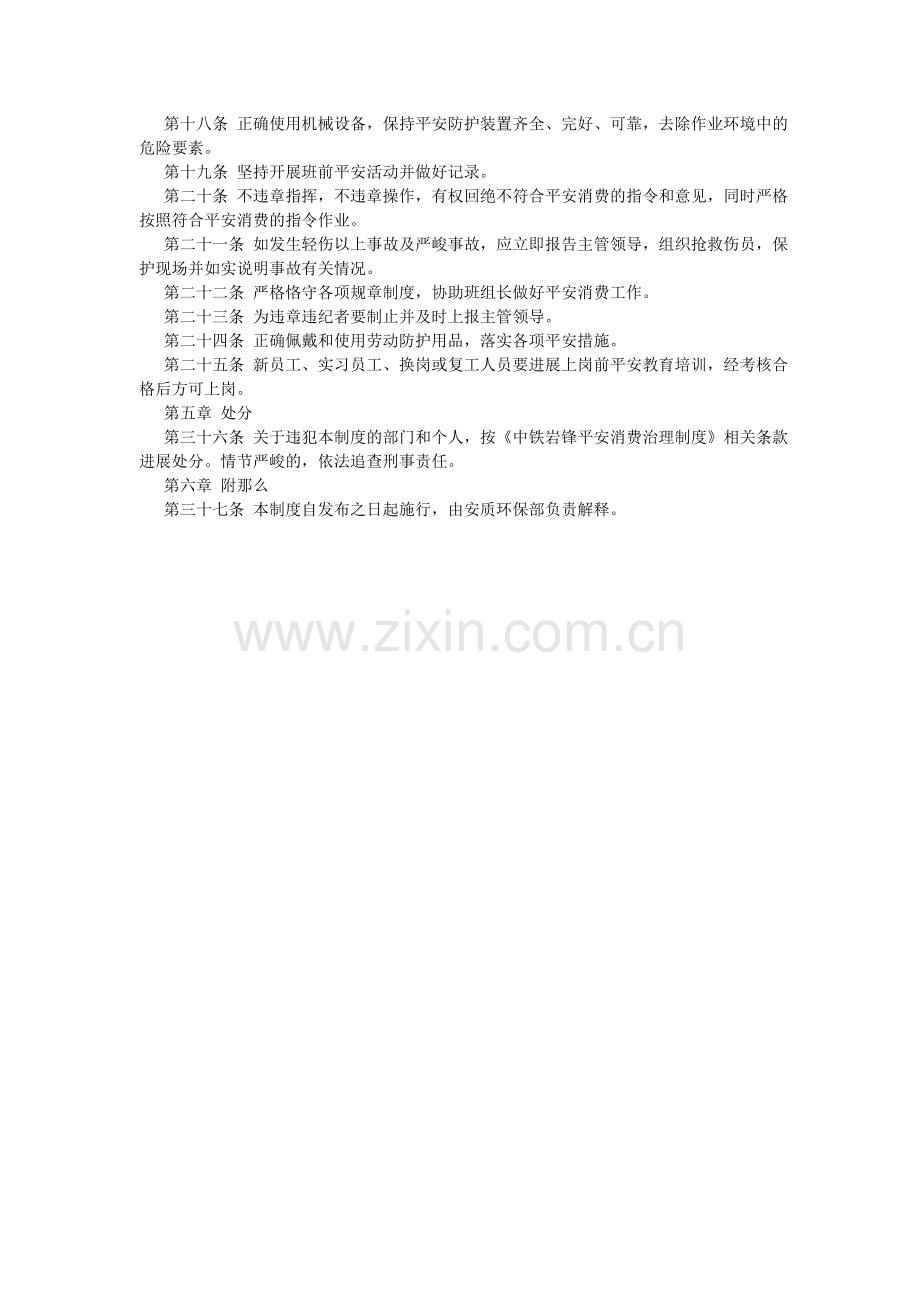中铁岩ۥ锋现场安全管理和岗位安全生产标准化操作制度.doc_第2页