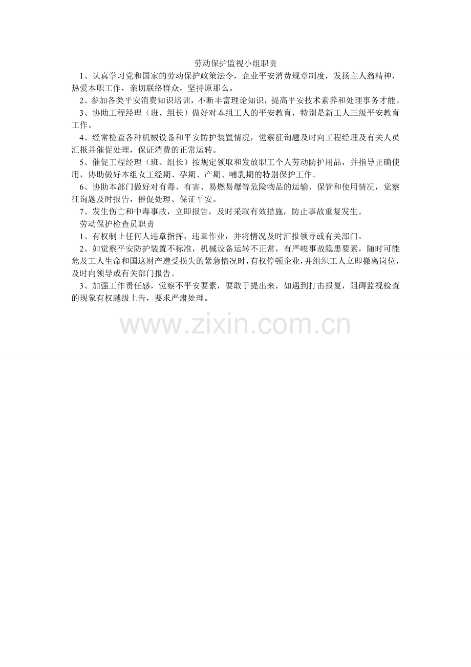 劳动保护监督小组职责.doc_第1页