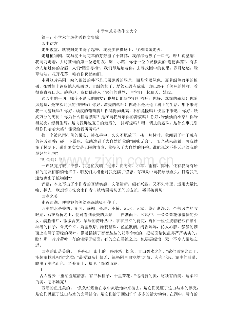 -小学生满分作文大全.doc_第1页