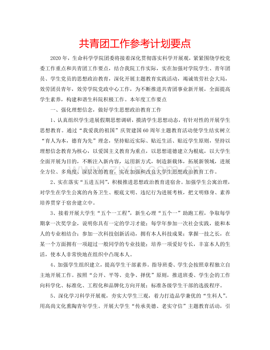 共青团工作参考计划要点.doc_第1页