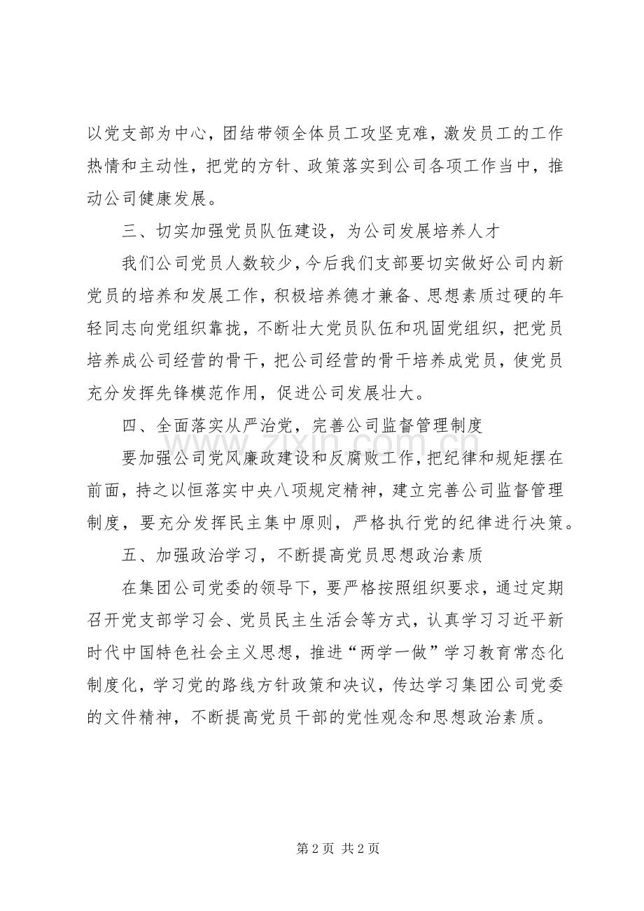 公司党支部成立发言.docx_第2页