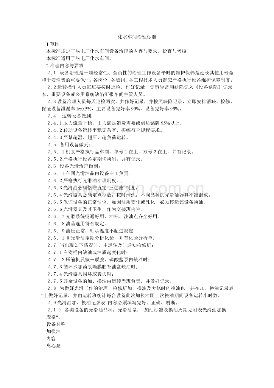 化水车间管理标准.doc_第1页