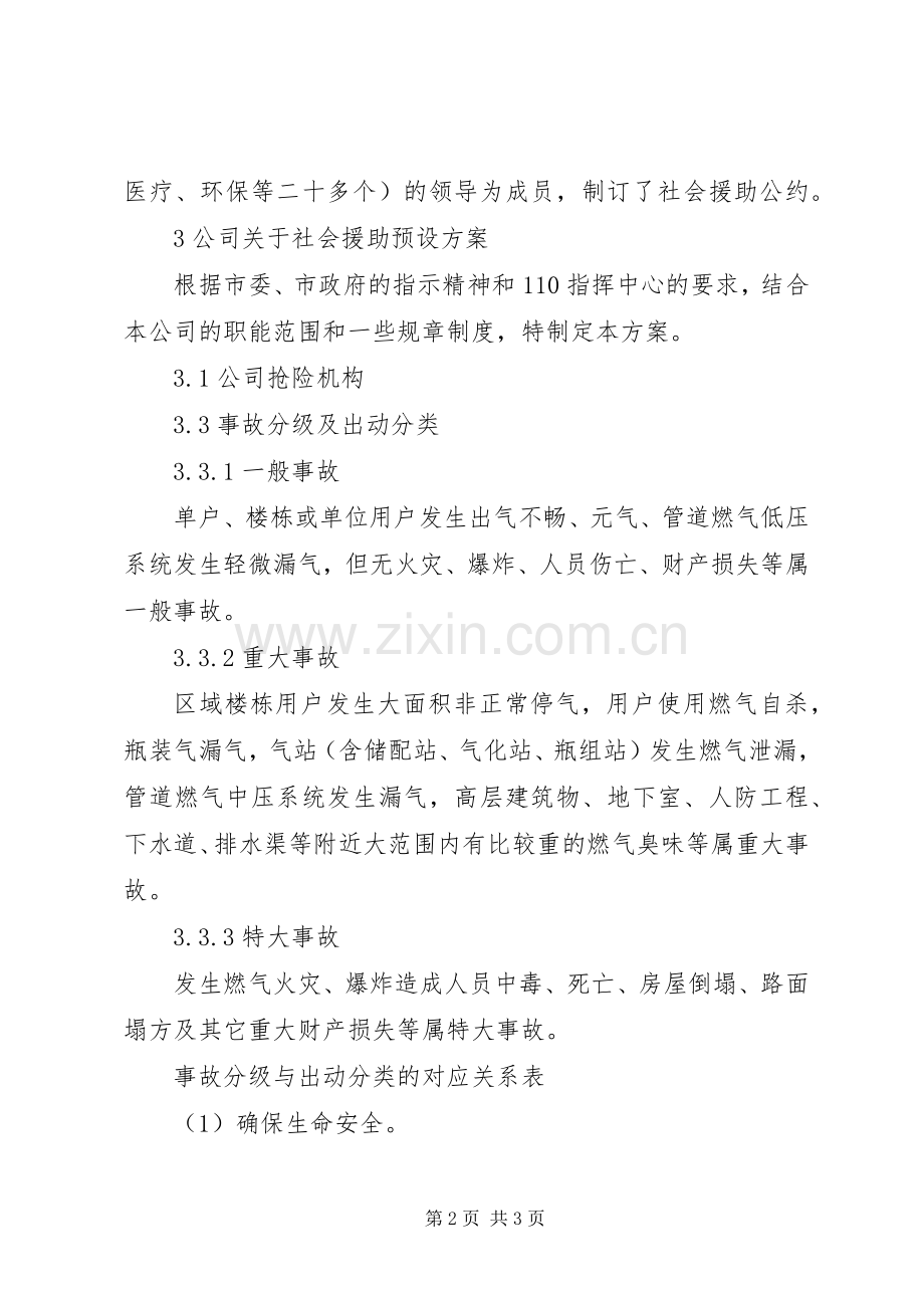 制定燃气紧急事故处理预案与实施社会援助 .docx_第2页
