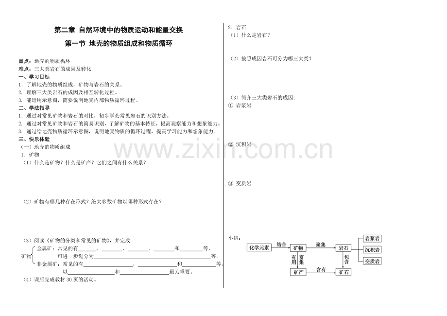 第二章第一节地壳的物质组成和物质循环.doc_第1页