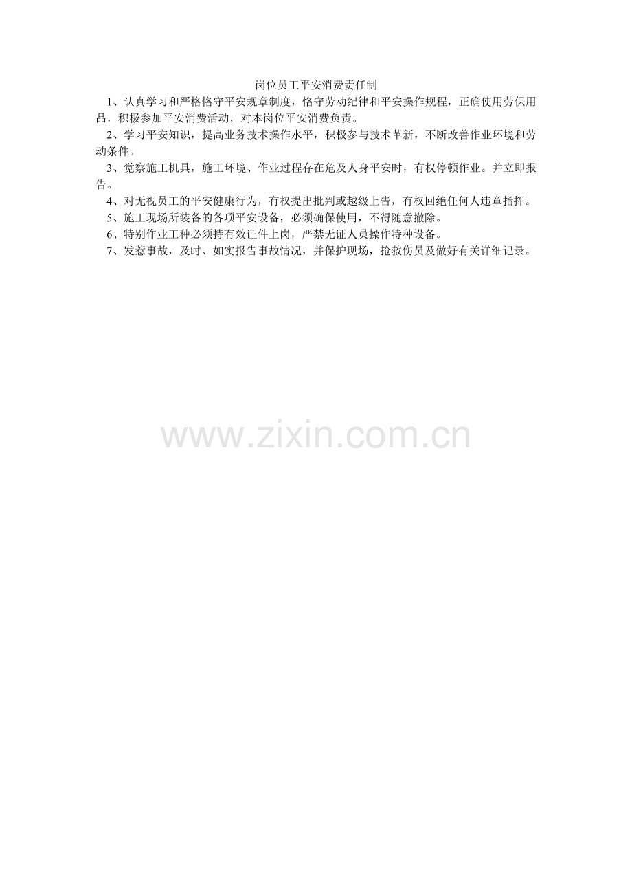 岗位员工安全生产责任制.doc_第1页