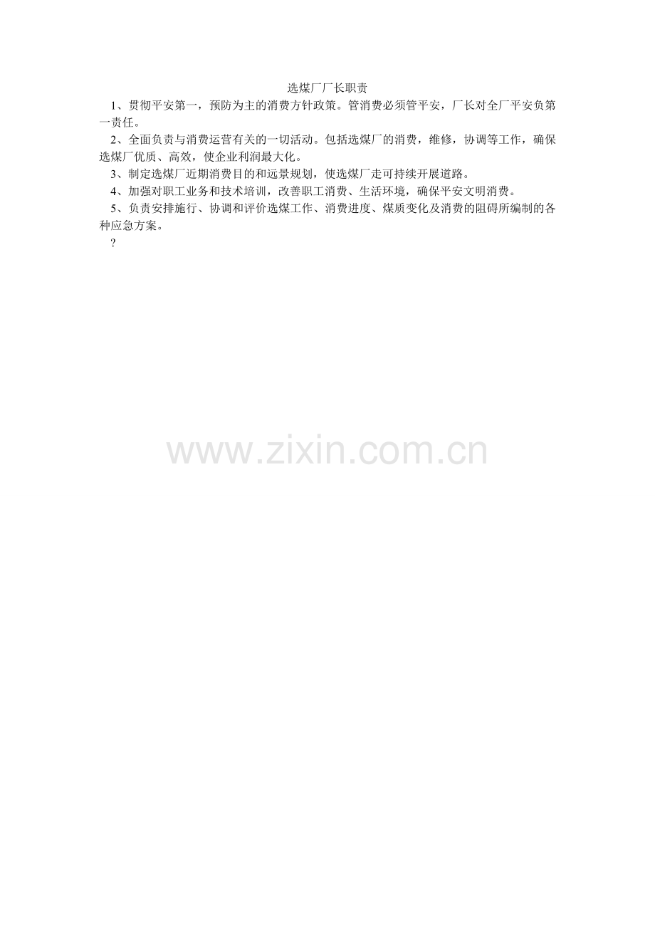 选煤厂厂长职责.doc_第1页