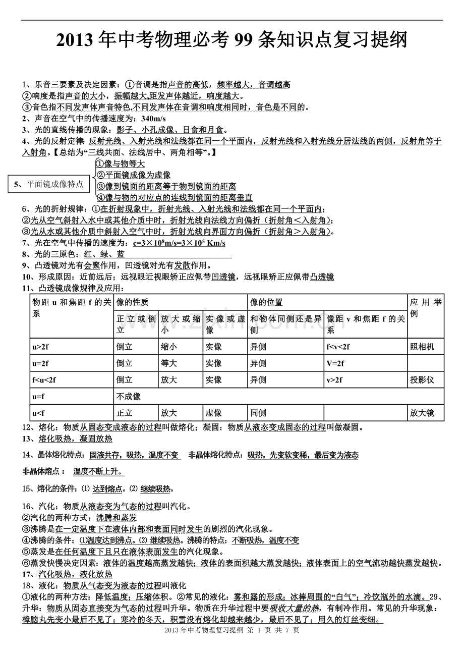 中考物理必背知识点总结复习提纲.doc_第1页