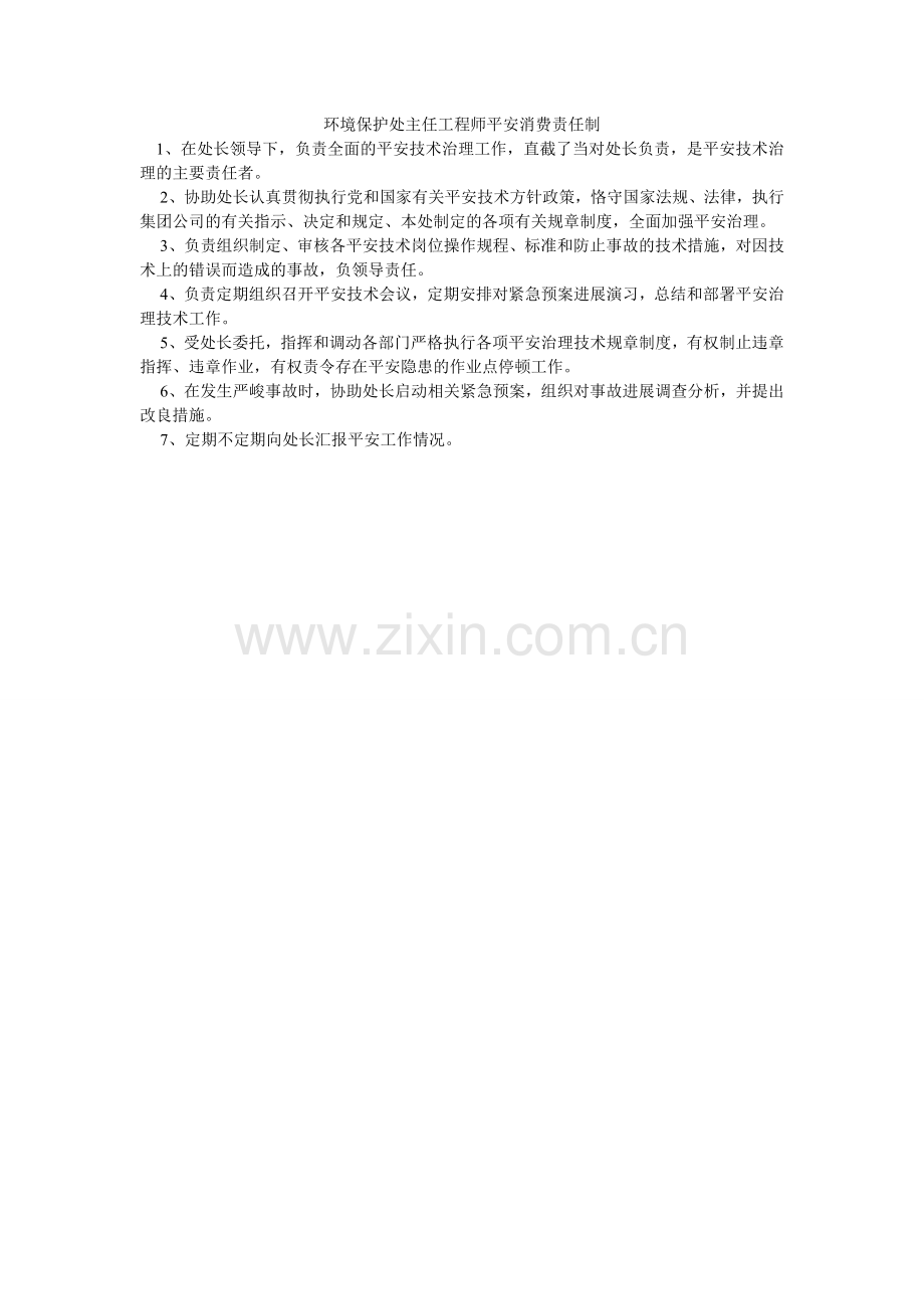 环境保护处主任工程师安全生产责任制.doc_第1页