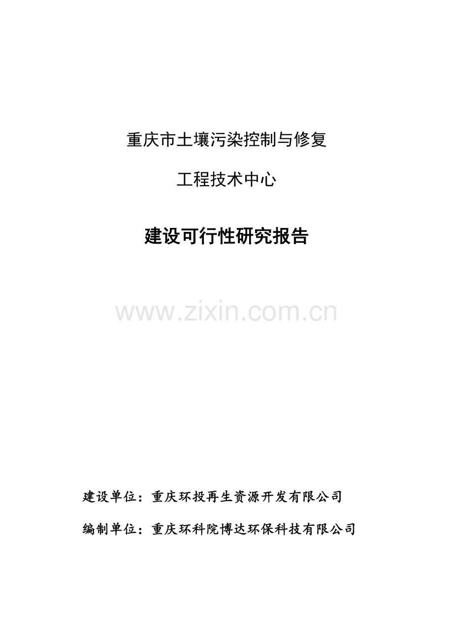 重庆市土壤修复重点工程核心技术中心可研报告.doc_第1页