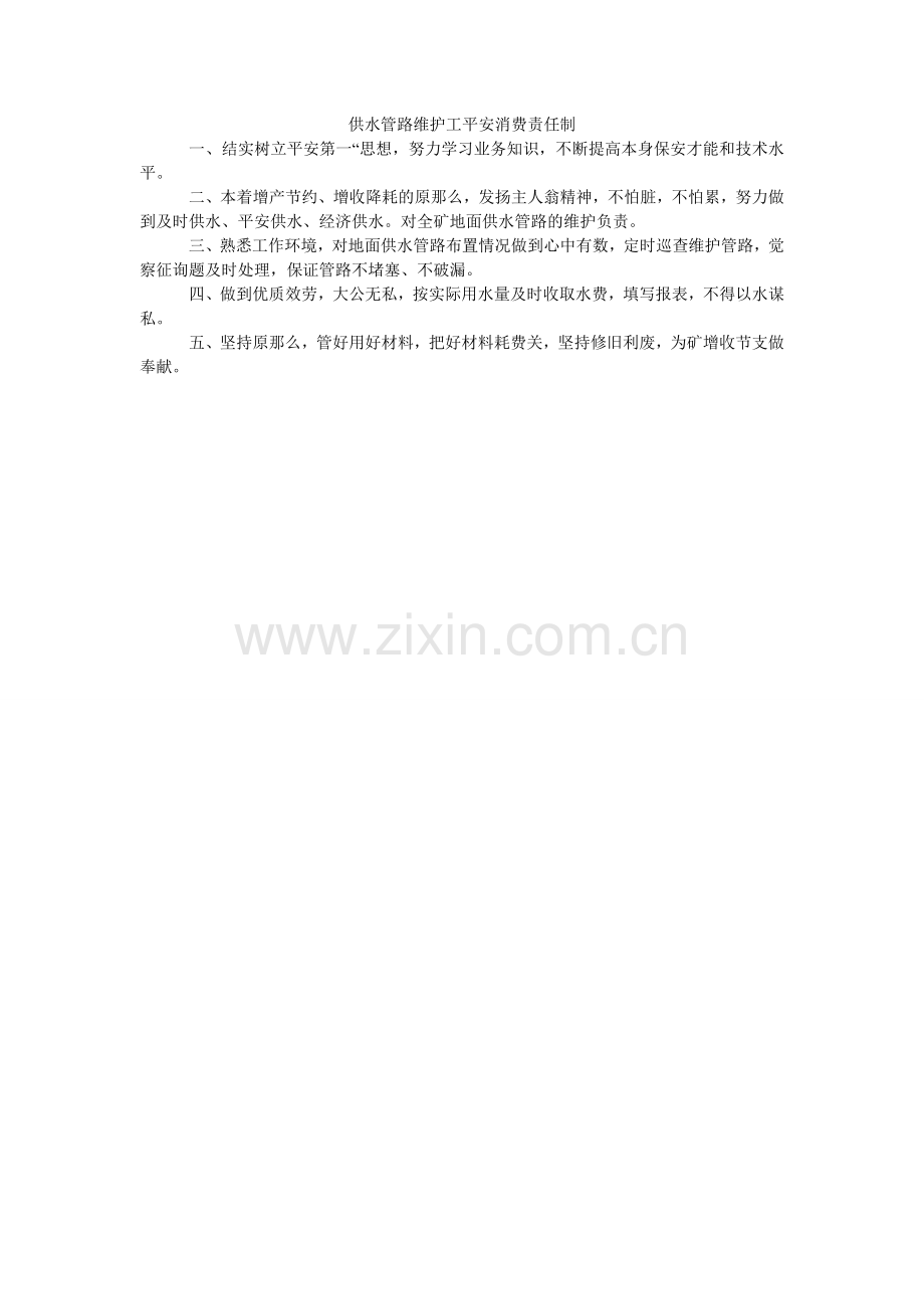 供水管路维护工安全生产责任制.doc_第1页