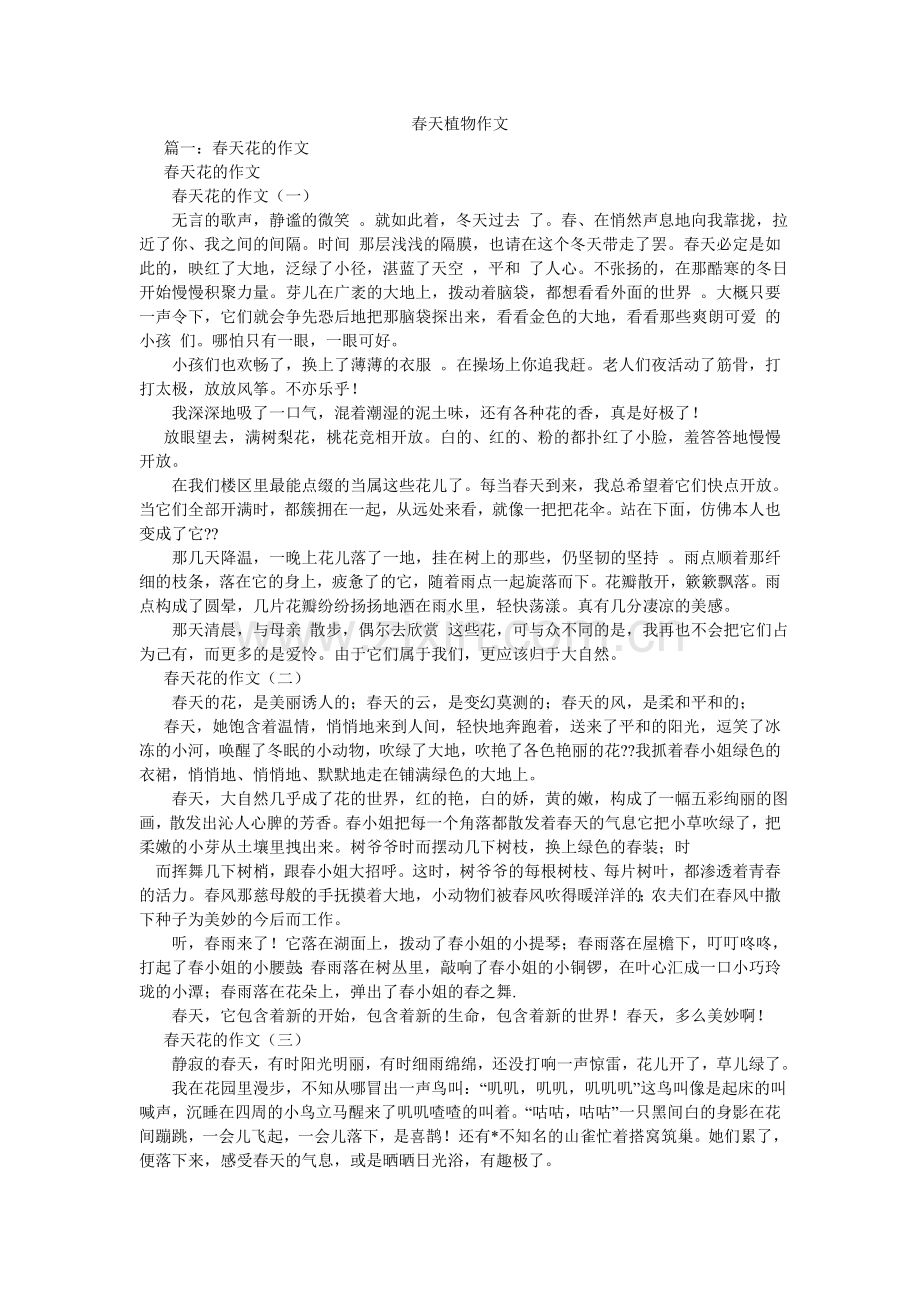 春天植物作文.doc_第1页