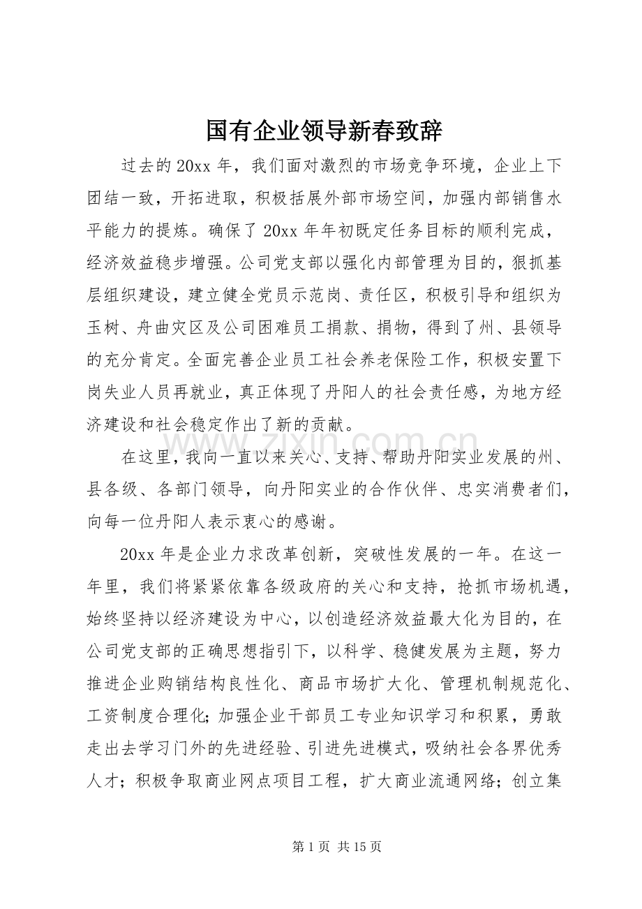 国有企业领导新春演讲致辞.docx_第1页
