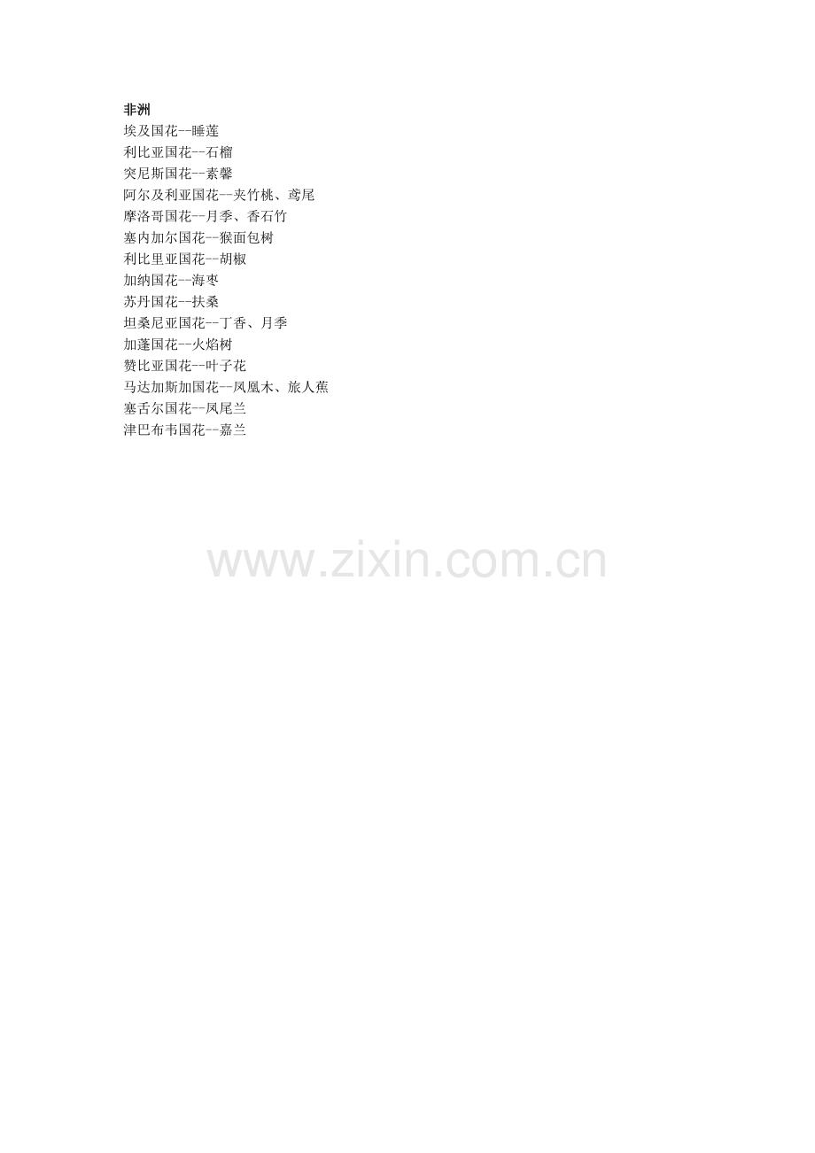 非洲各国的国花.doc_第1页
