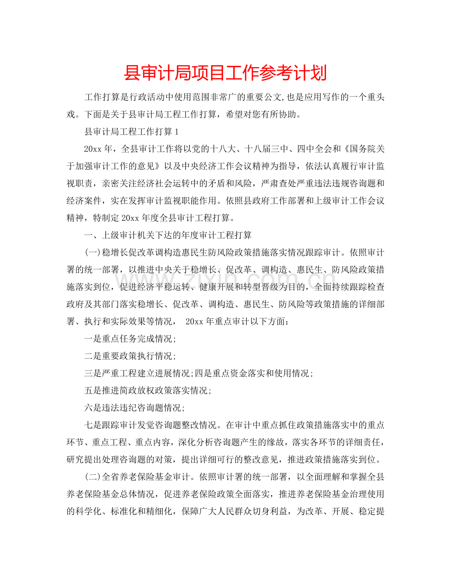 县审计局项目工作参考计划.doc_第1页
