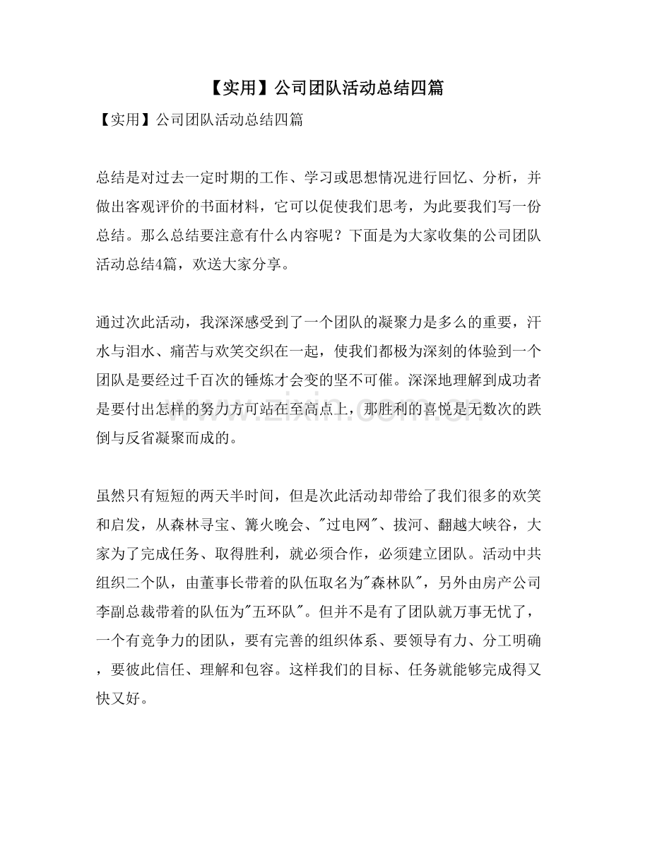 公司团队活动总结四篇.doc_第1页