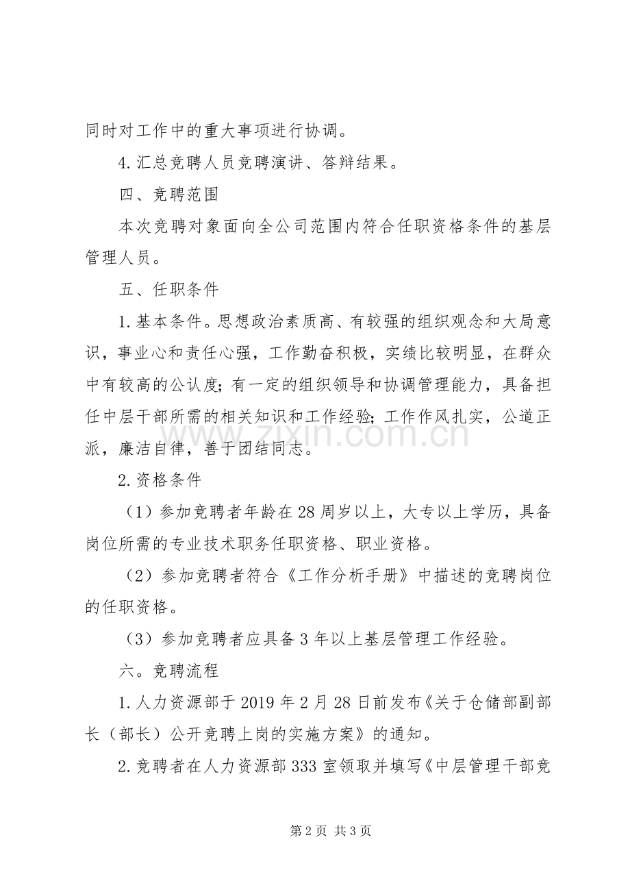 竞聘仓储部部长（副部长）职务实施方案 .docx_第2页