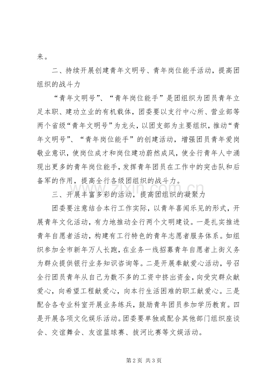 银行支行团委书记竞聘演讲稿范文.docx_第2页