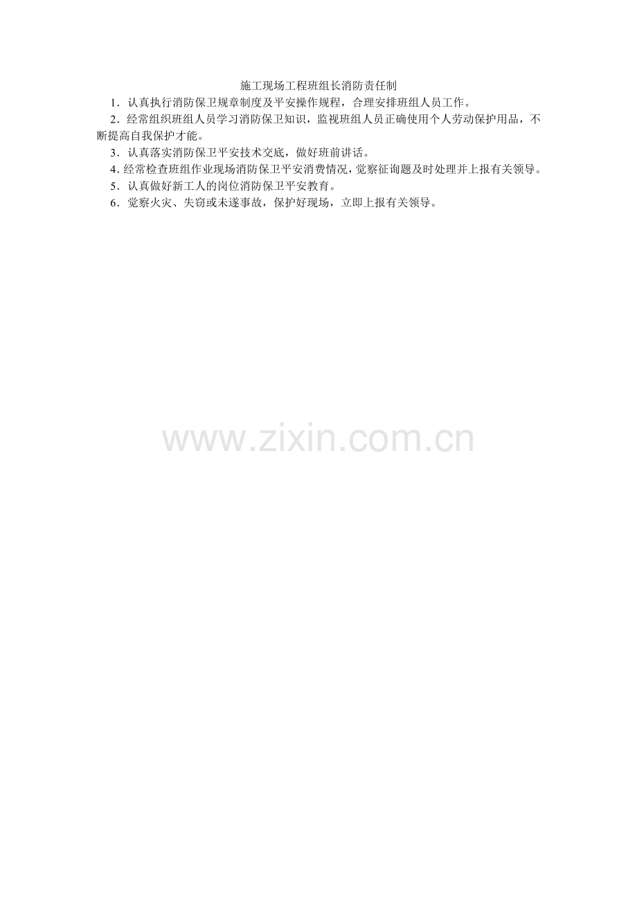施工现ۥ场项目班组长消防责任制.doc_第1页